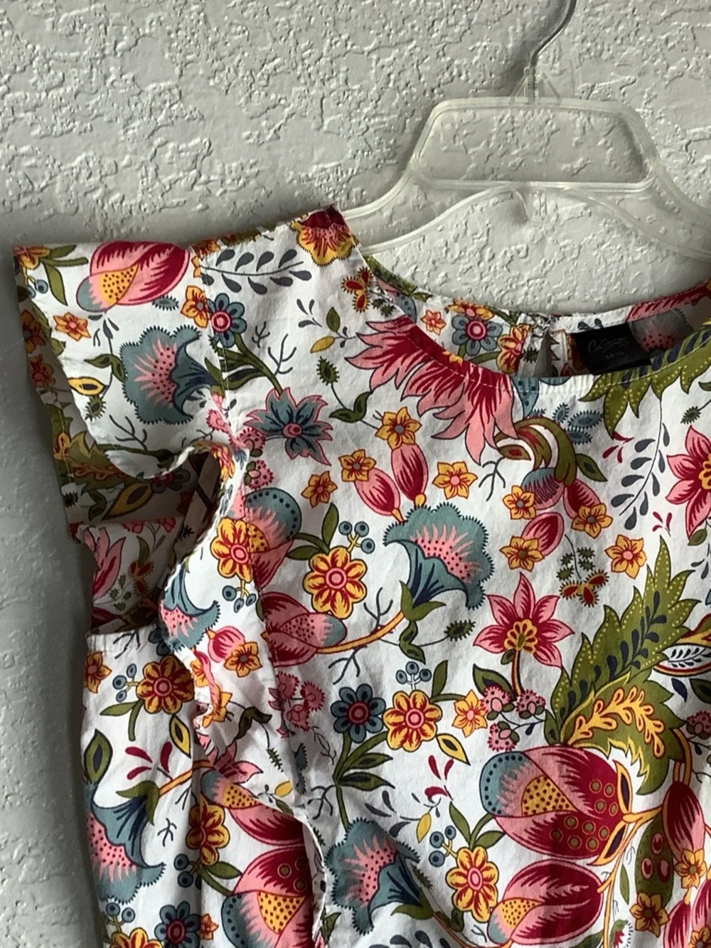City Streets White Floral Dress with Pink, Green and Yellow Print - Picture 2 of 5